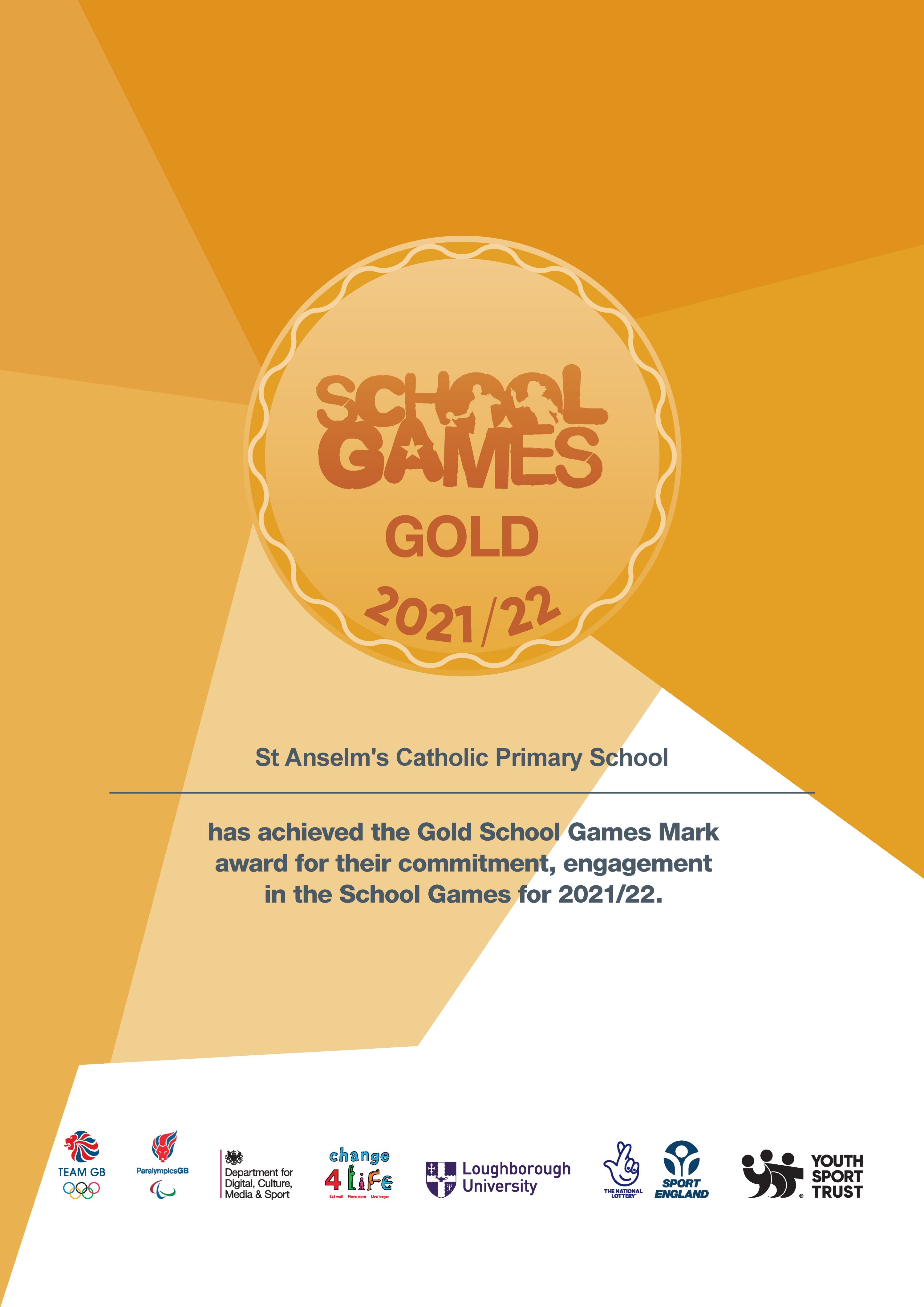St Anselms Catholic Primary School - School Games Award